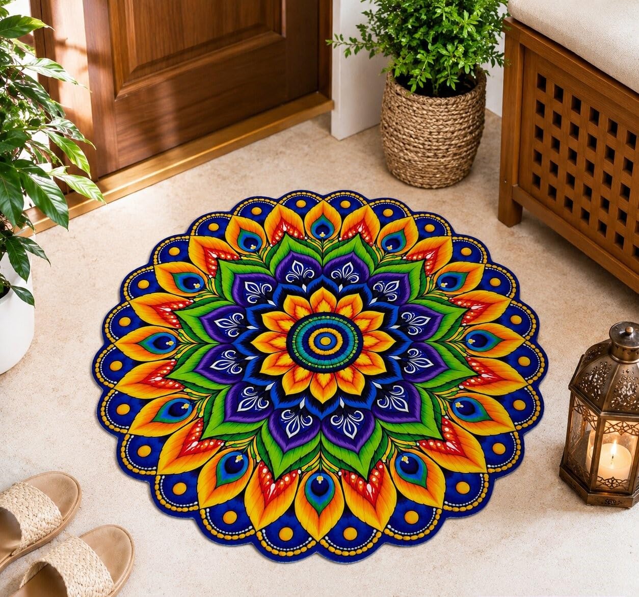 Mandala Floor Mat - Floral Lotus Design FREE SHIPPING -9