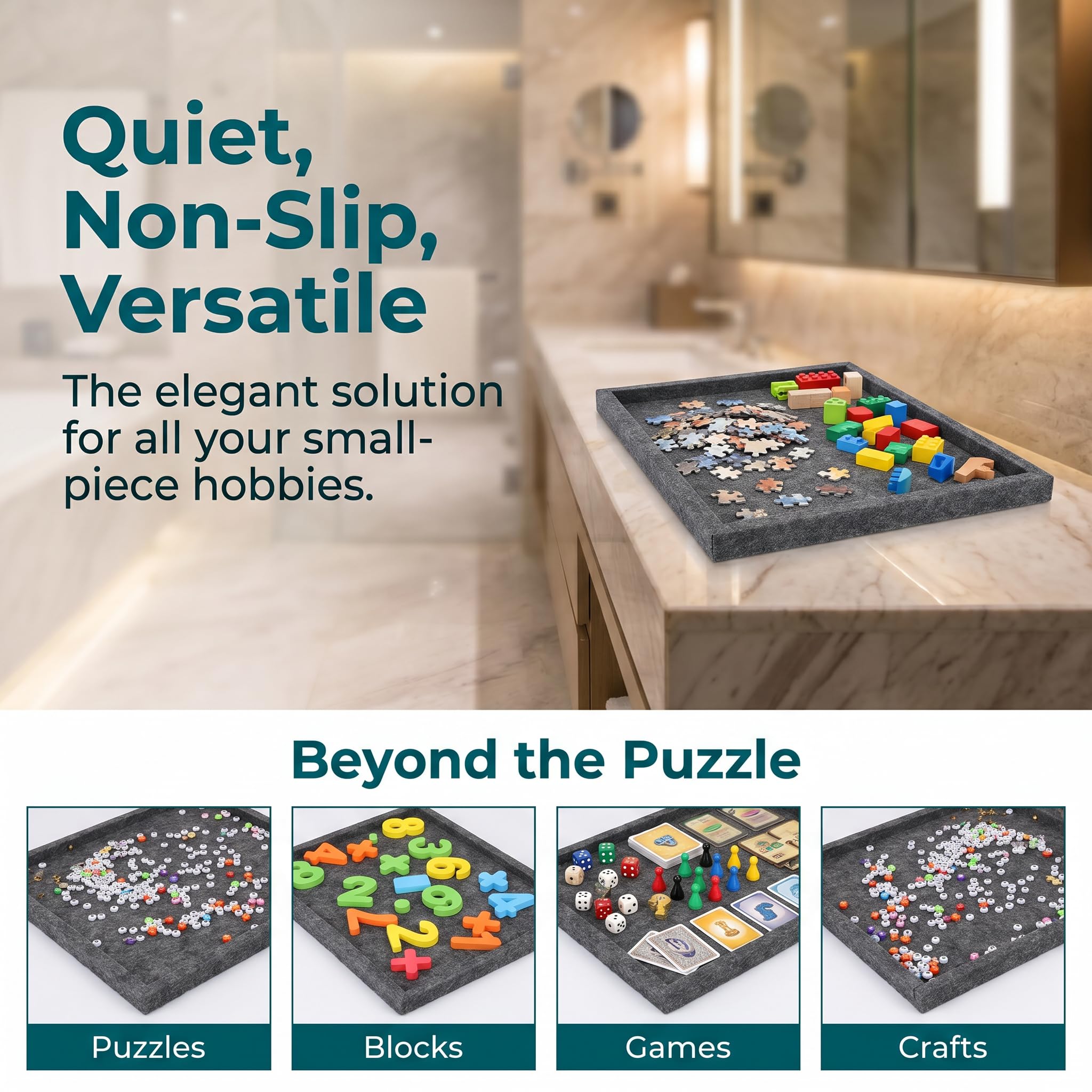 Abaodam 1 Set Puzzle Pezzo Piastra Blocchi di Costruzione Vassoio Multifunzionale Puzzle Sorting Vassoi Blocco Puzzle Organizzatore Impilabile Puzzle Sorting Vassoi Multiuso Organizer Vassoio Grigio