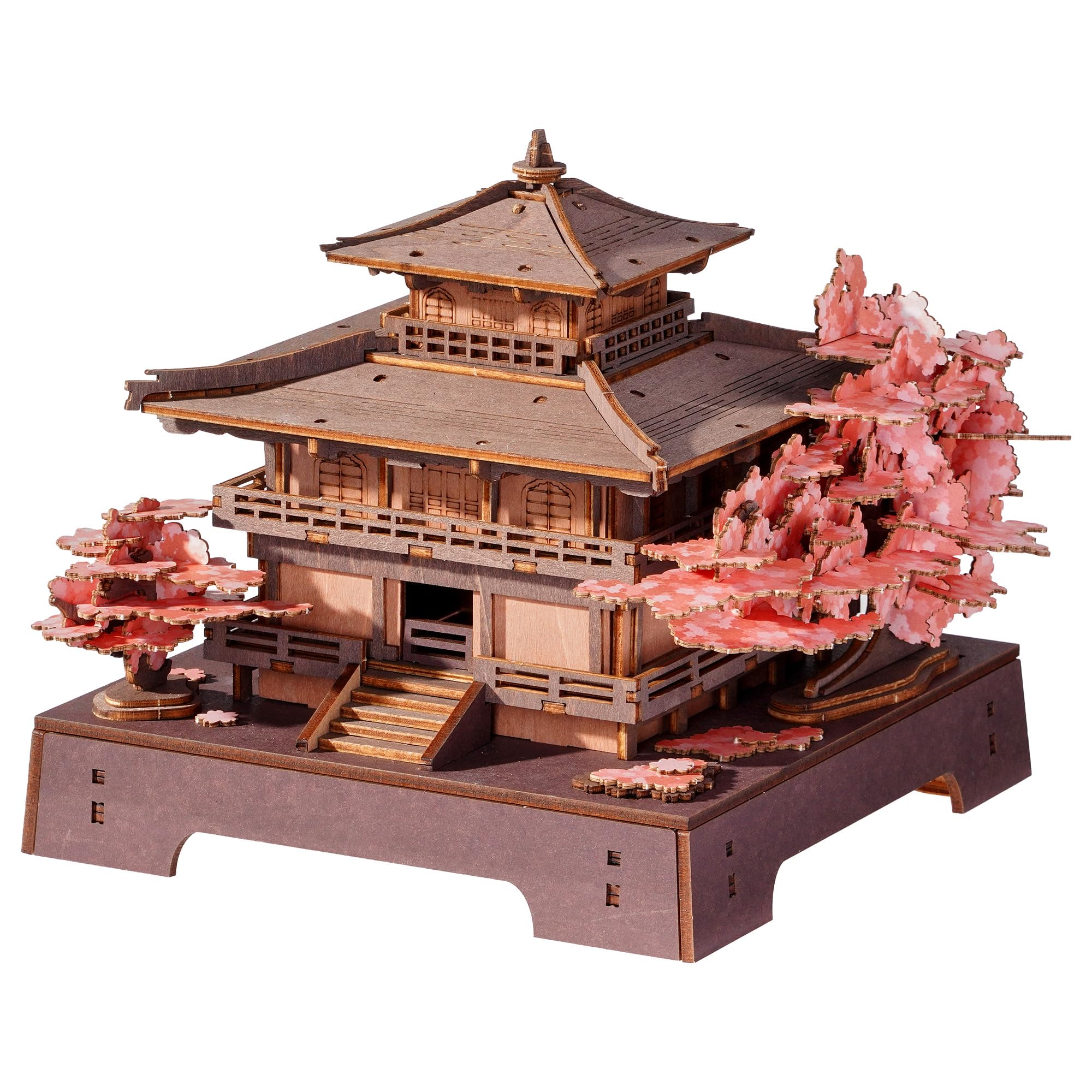 Amazon | ROBOTIME 立体パズル 木製 3D ウッドパズル 桜 建築 模型 DIY