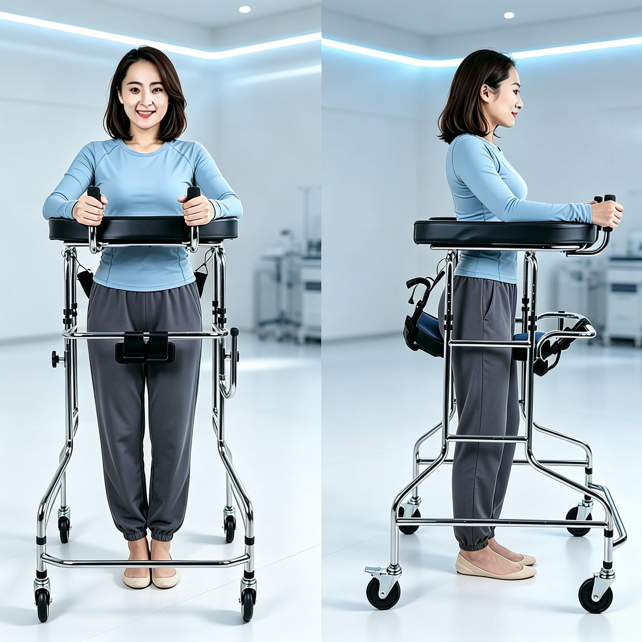 Deambulatore disabili paralisi cerebrale,Deambulatore Anziani Freno Mano，A