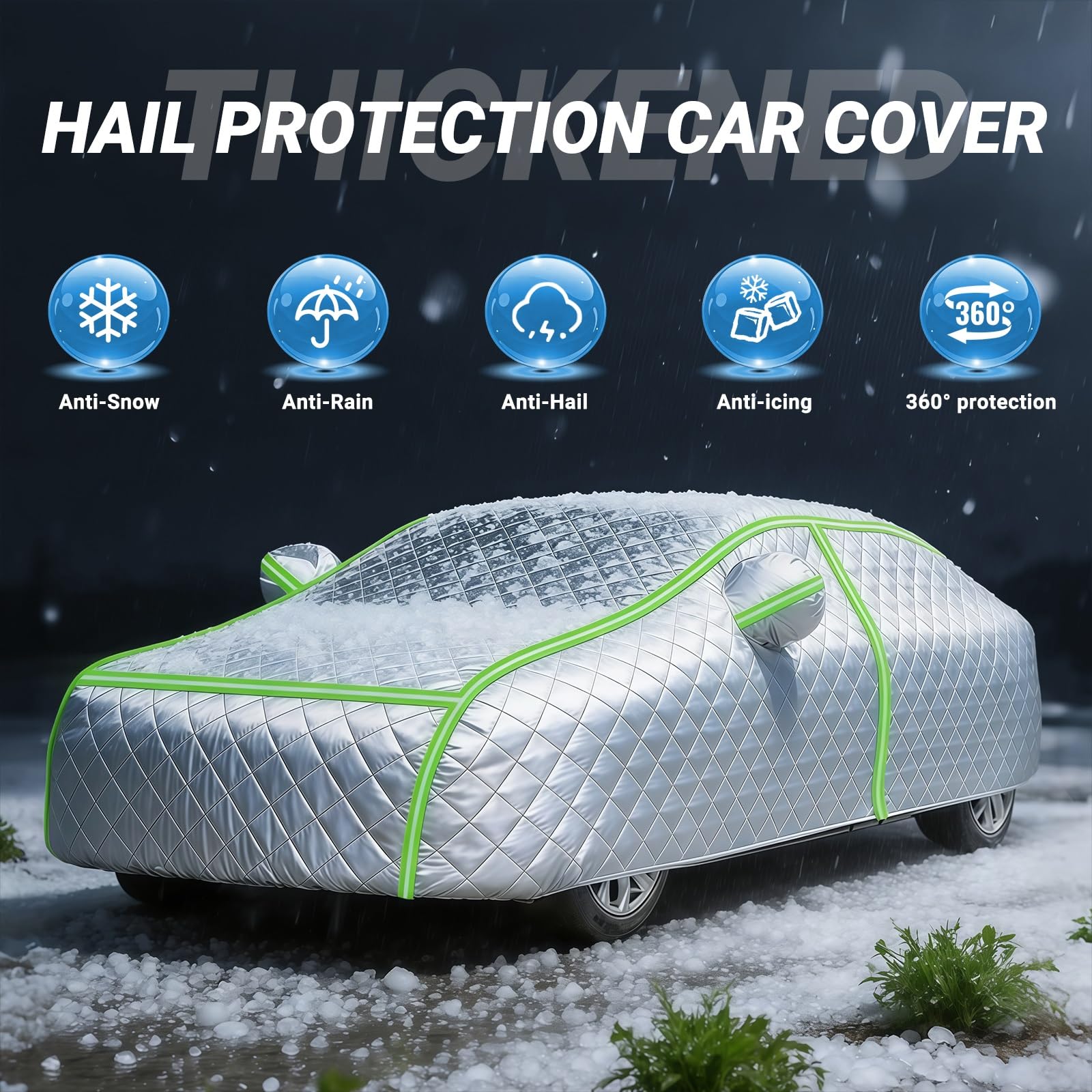 Hagel Vollauto-Abdeckung für Audi A7 Sportback Hatchback|Wetterfeste, dick gepolsterte, wasserdichte und schneesichere Autoplane, strapazierfähig und Kratzfest