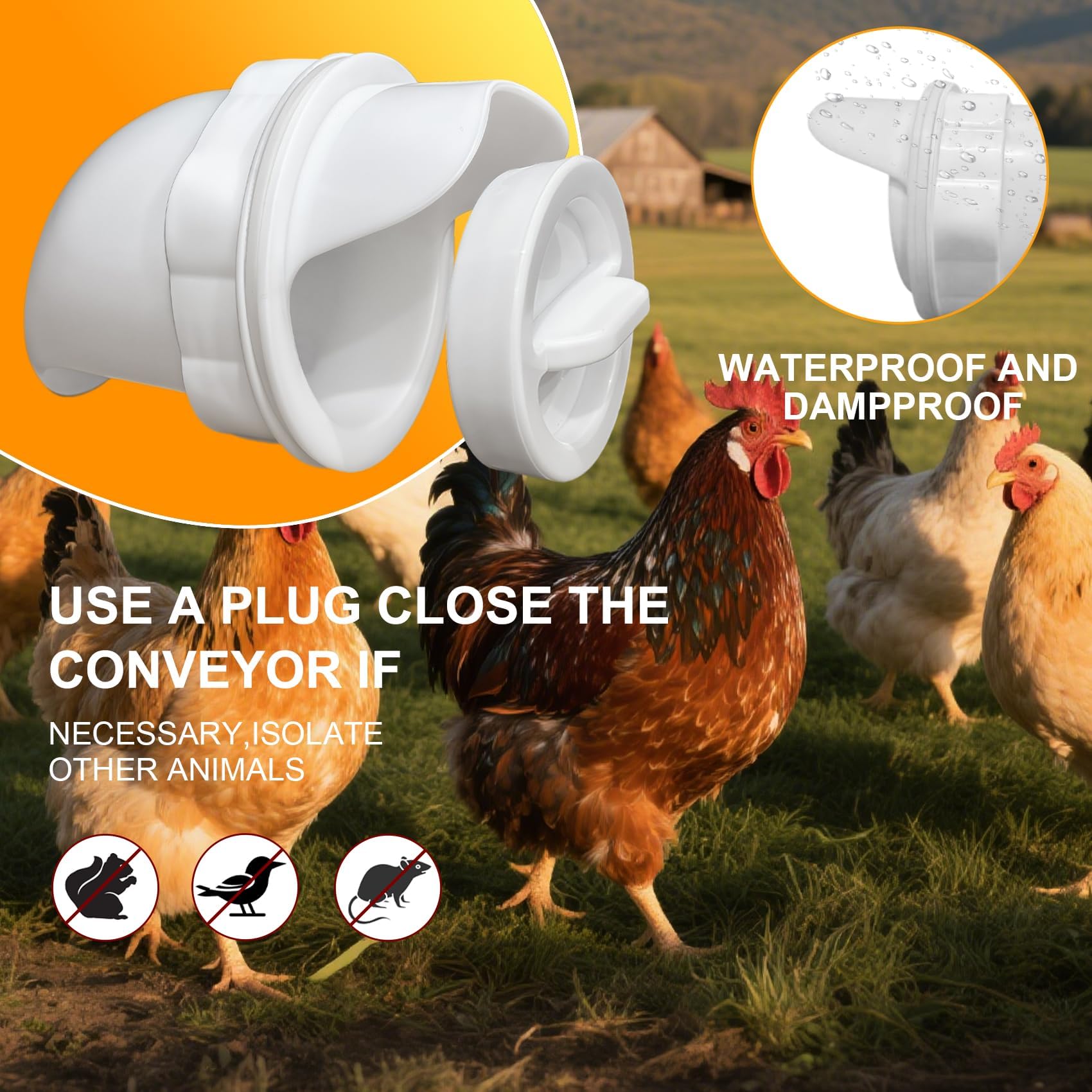 Comedero de gallinas 9 puertos Bebedero de pollo automático alimentador para aves de corral gravedad Kit para cubos de barril