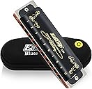 East top Harmonica Key of C 10 Holes 20 Tones 008K Mouth Organ with Black Cover, Top Grade Harmonica for Adults, Professionals and All Level Students as Gift