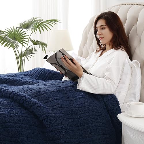 Miniatura 5 de Westinghouse - Manta eléctrica tamaño queen. Manta térmica de felpa sherpa suave, lavable a máquina, con 10 niveles de calefacción y 1-12 horas de