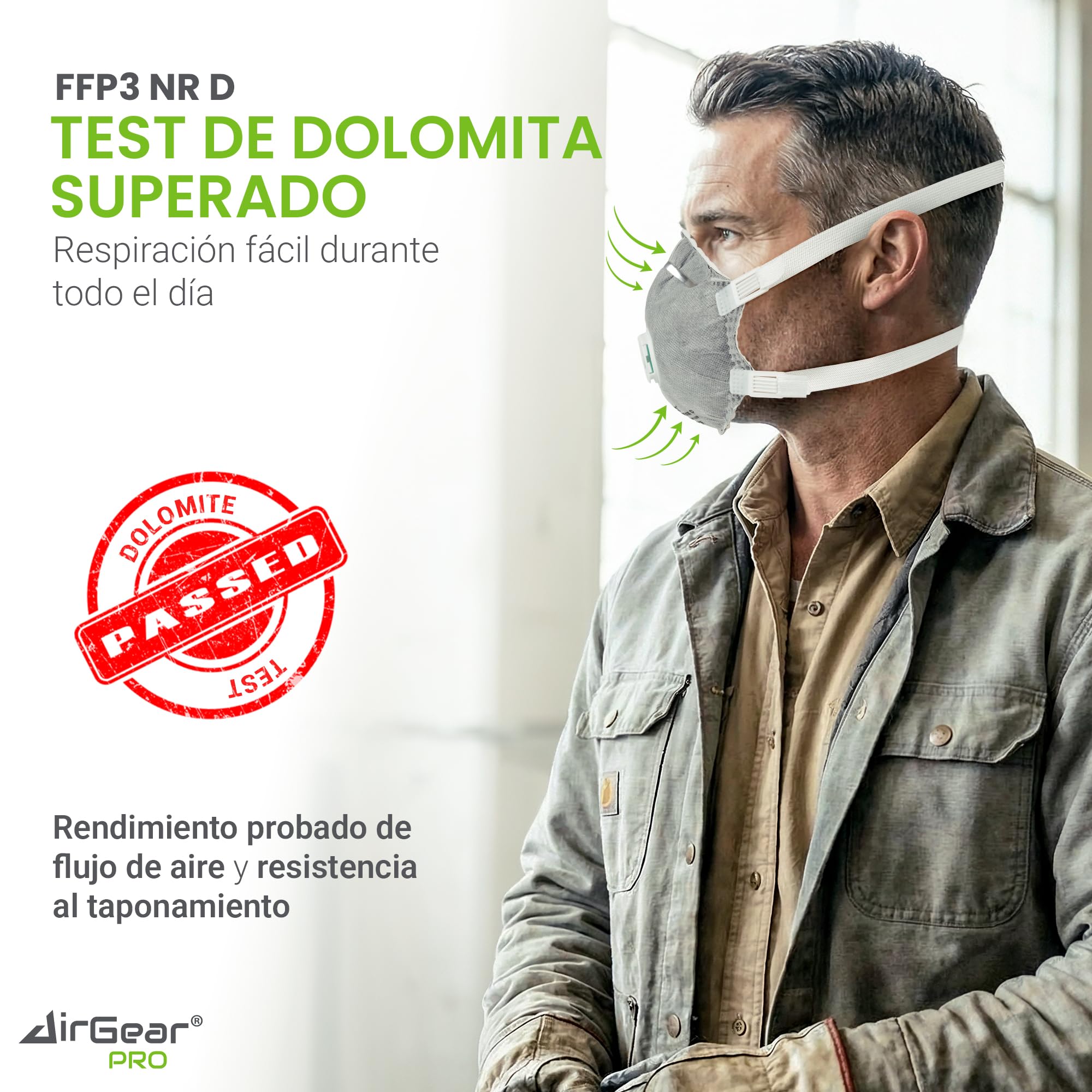 AirGearPro Mascarilla FFP3 con Válvula • Protección contra Polvo Fino • Carbón Activo • Respirador para Pintura y Construcción • Certificada CE • 10 Unidades
