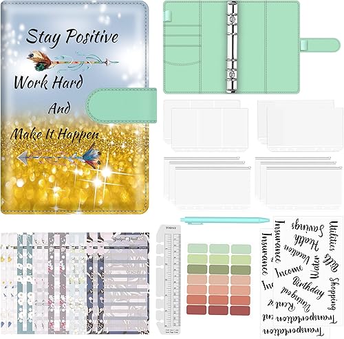 BVYA Carpeta de presupuesto A6 Organizador de dinero de piel sintética de alta calidad para facturas de efectivo, tarjeta de crédito, tarjeta de