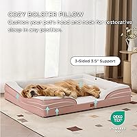 Vista 359 de Bedsure - Cama ortopédica mediana para perros, sofá cama impermeable para perros medianos, espuma de soporte con funda extraíble y lavable, forro
