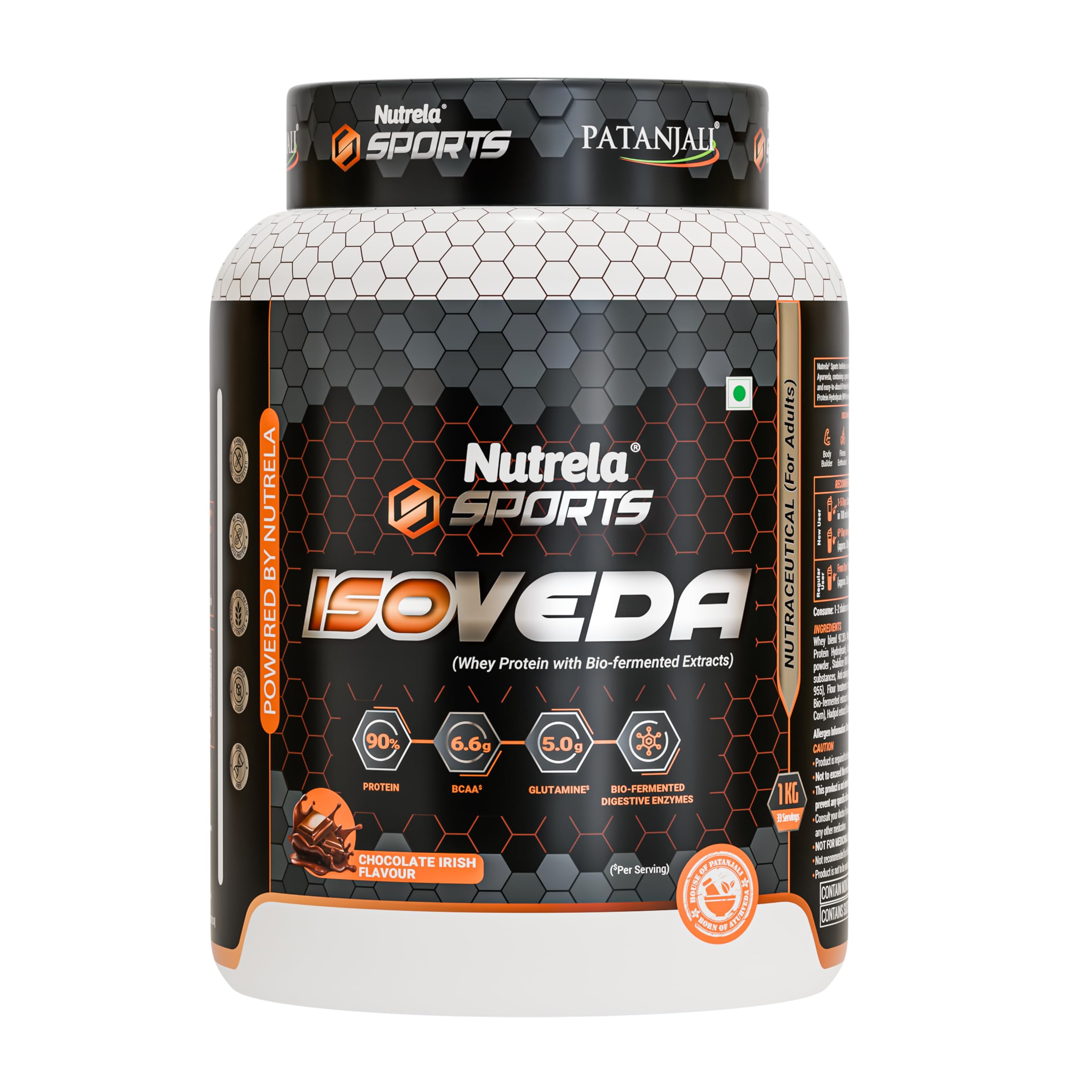 Nutrela Sports IsoVeda Whey Protein Combo - 1kg (Chocolate) & 100g Creatine Monohydrate — Amazon image 2