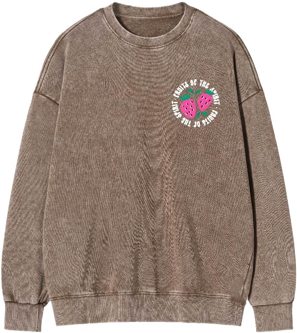 Fall Oversized Crewneck Sweatshirt For Women Men Good Spirit Of Fruit