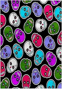 3dRose 15x22 Hand Towel - Sugar Skull Print Fresh Colors Designs Christmas