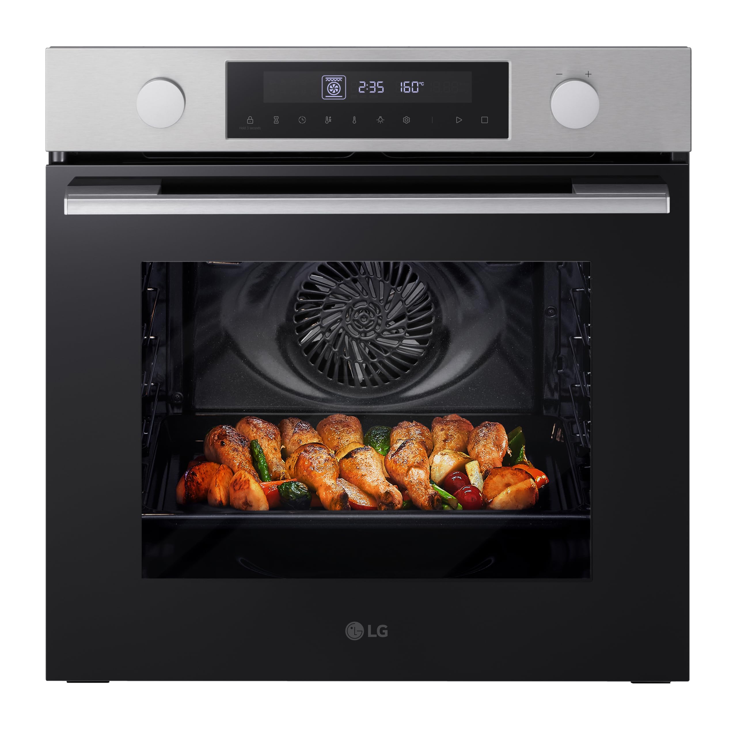 LG WS5D7210S Forno da Incasso Classe A, 72L, 11 Programmi di Cottura, Modalità Friggitrice ad Aria, Grill, Lievitazione, Pizza, Temperatura Massima 250°C, Potenza 3200 W, Wi-Fi