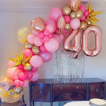 Amazon | EXGOX 数字 バルーン 大きい ローズゴールド 誕生日