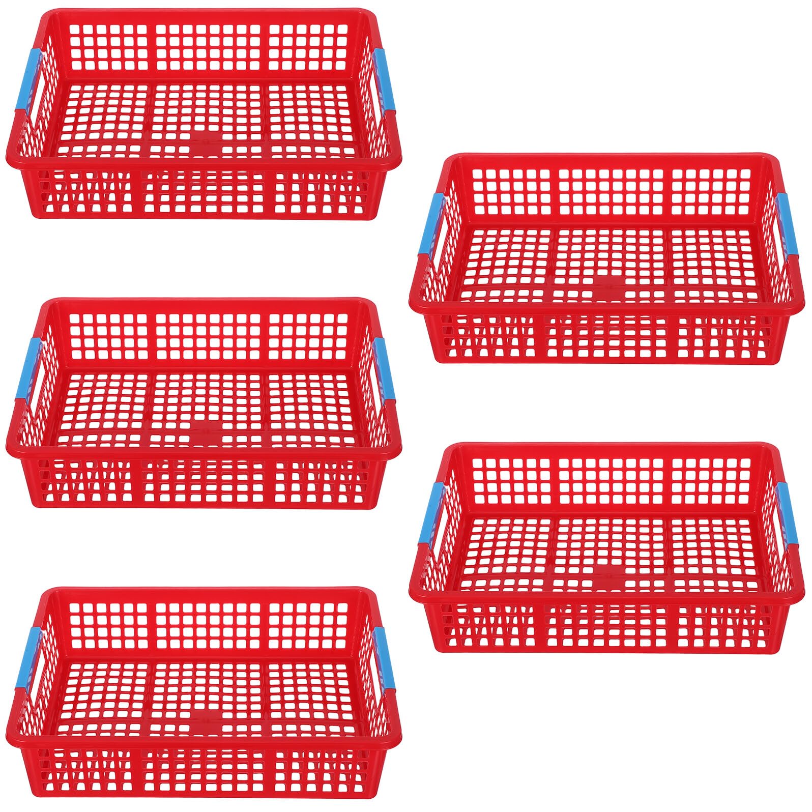 5 Szt. Kosze Do Przechowywania Dokumentów w Formacie A4 Papierowy Plastikowy Kosz Do Przechowywania Wielofunkcyjnego Red Pp
