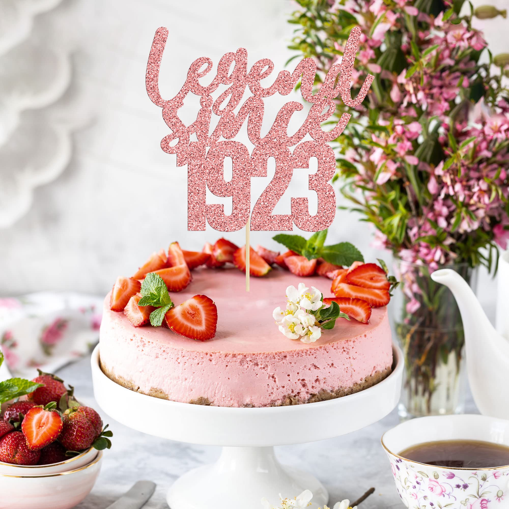 Gyufise 'Happy 100th Birthday' Kuchenaufsatz – Glitzernder Cupcake-Topper, 3-teilig, Sofort Einsatzbereit