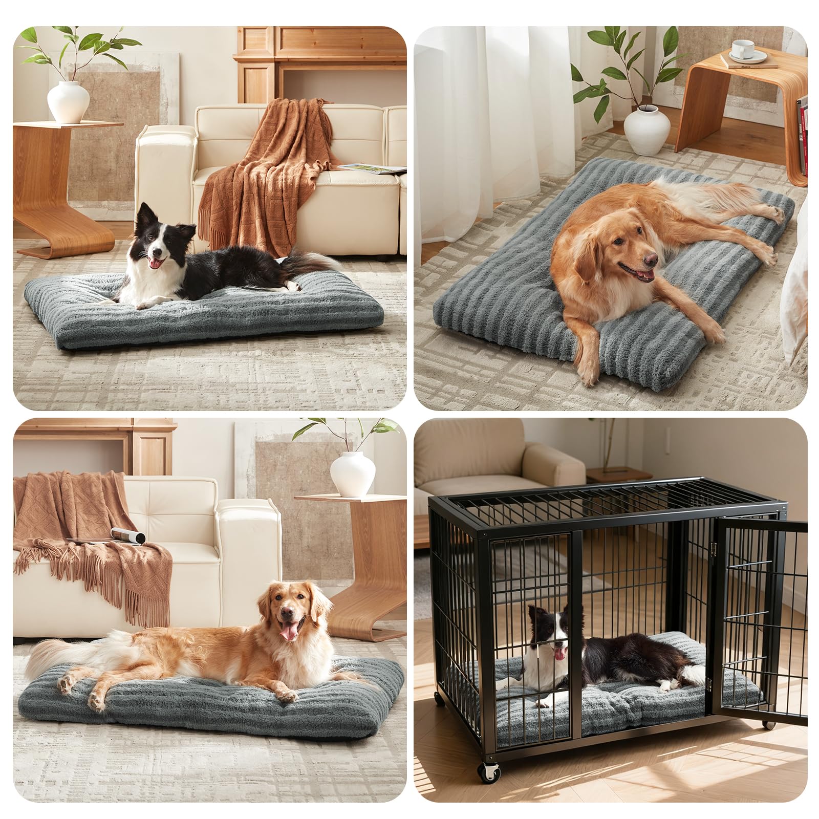 Pawk Panier pour Chien Grande Taille, Coussin pour Chien Lavable, Lit pour Chiens Doux, Respirant et Antidérapant pour Grande Chiens et Chats, 90x60x9cm
