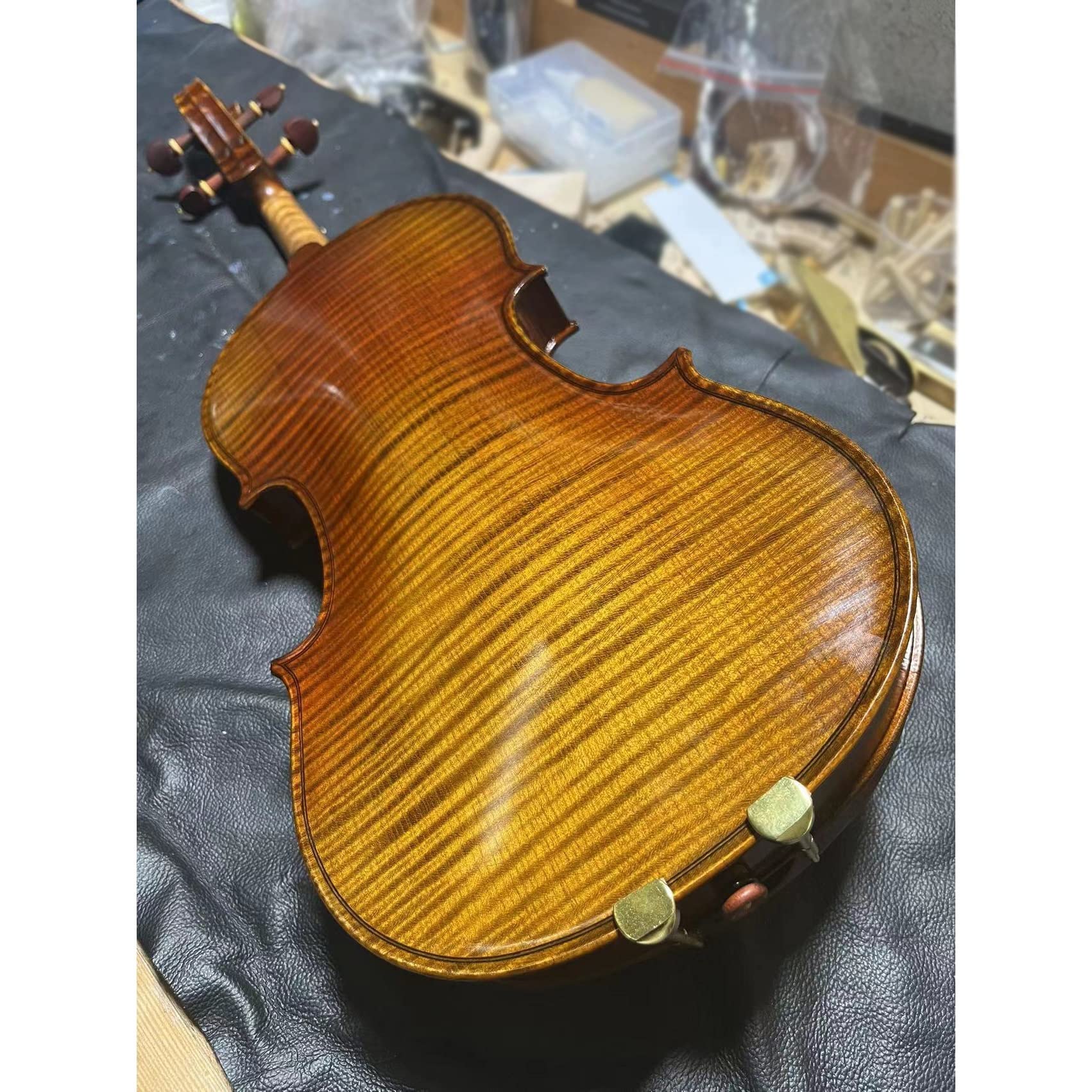 4/4 Violino Intagliato A Mano Modello di Strumento Musicale Set di Violino Professionale per Paletta in Acero Violini per Studenti