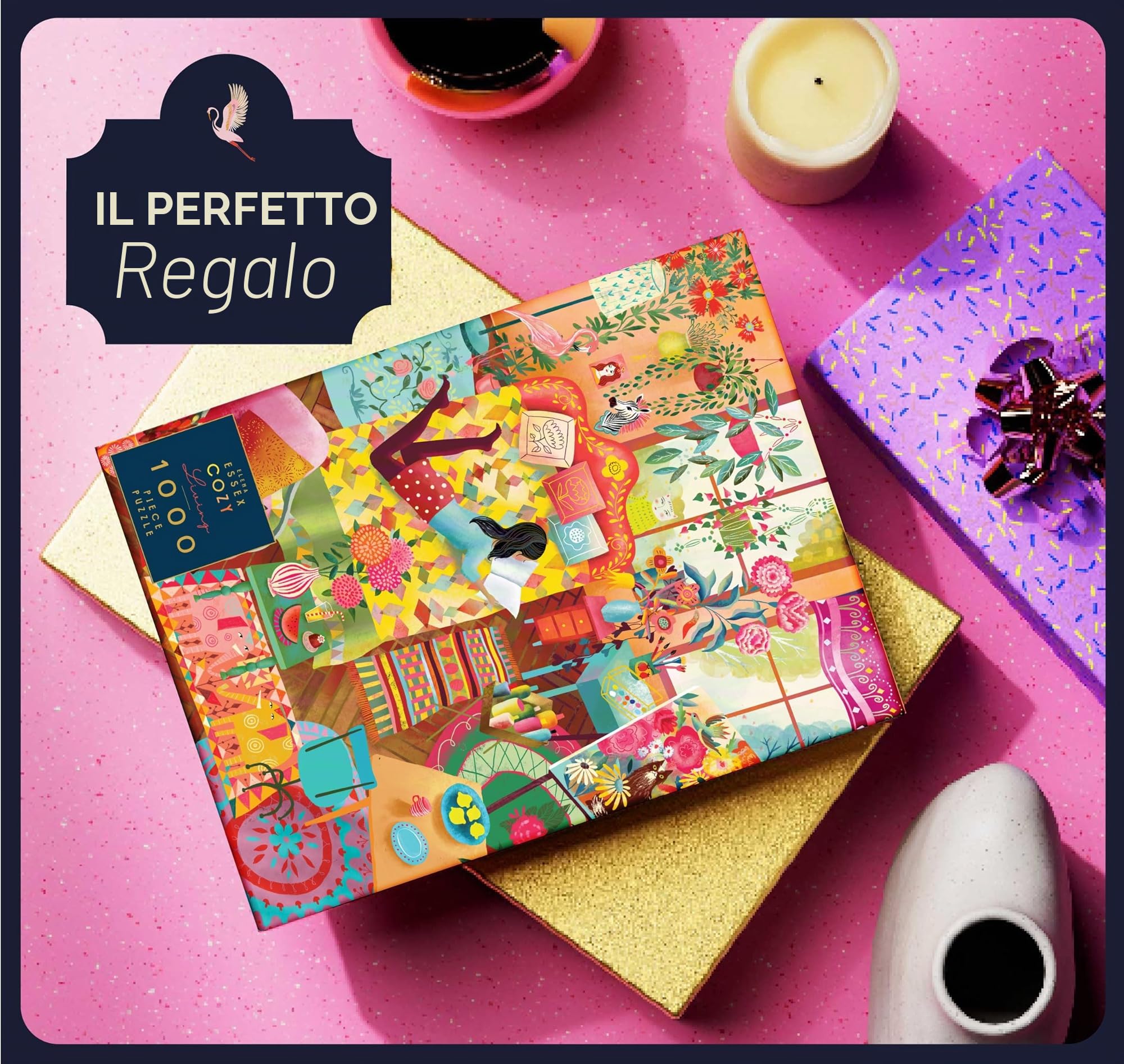 Elena Essex Puzzle per adulti 1000 - Cosy Living, puzzle, puzzle, puzzle colorato arcobaleno rilassante ritiro My Haven, dimensioni 70 x 50 cm
