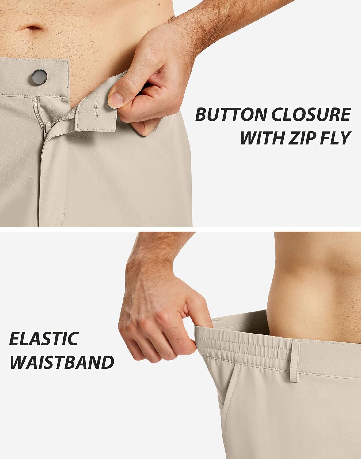 Mens Casual Dress Shorts with 5 Pockets 7 Inch Stretch Dri Fit Lightweight for Golf Travel Work Hiking