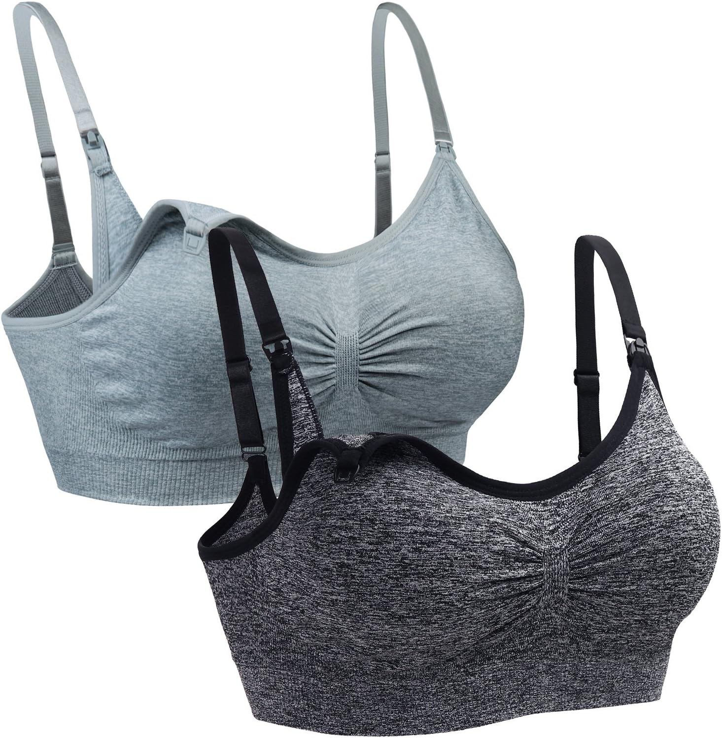 Suekaphin 2PACK Nursing Maternity Bra for Pregnancy Women Breastfeeding Comfortable Sleeping with Extenders