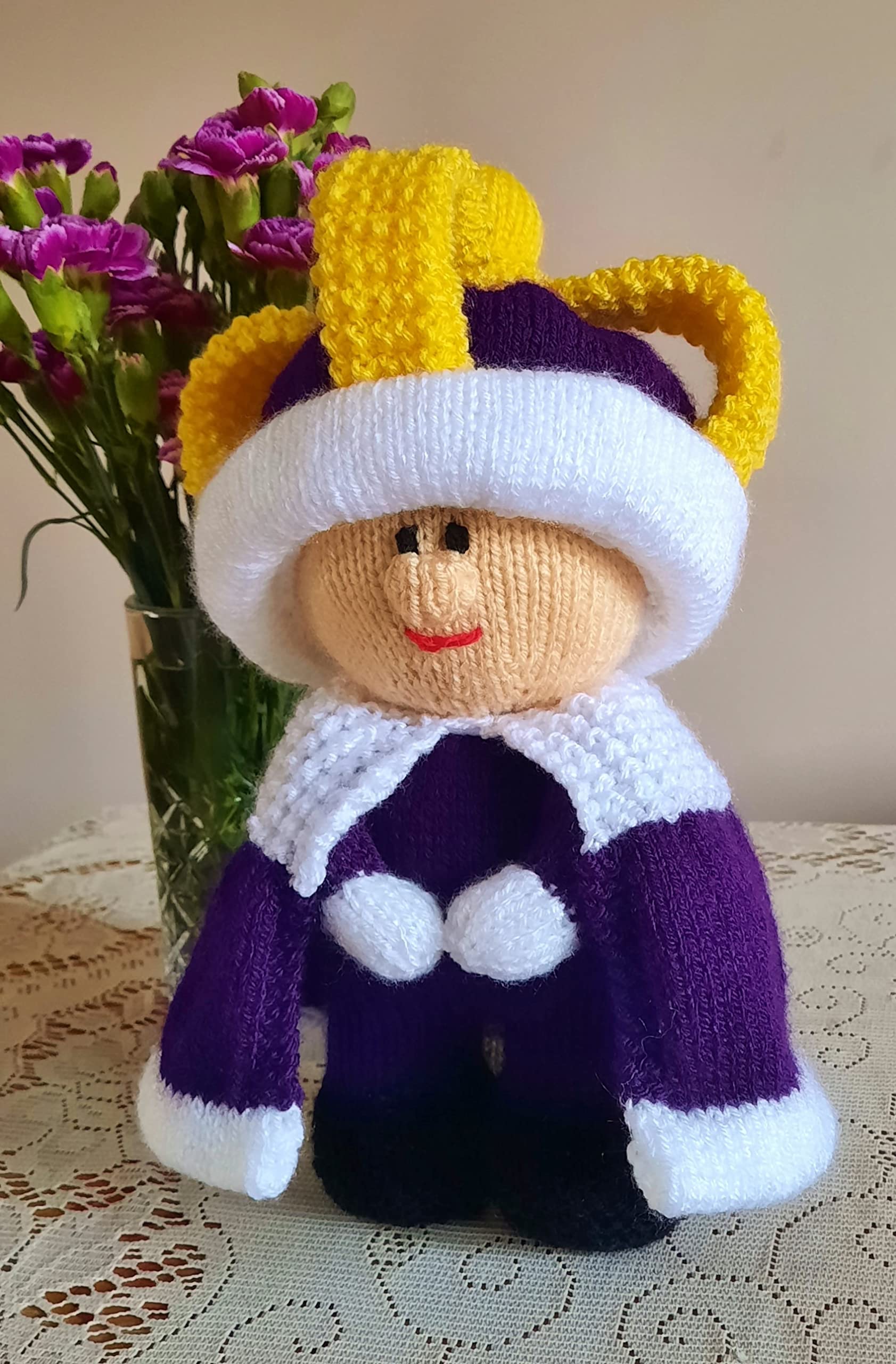 Knitting by Post Knitting Pattern Leaflet for a King from A Knitted King with Crown and Gown Ready for Coronation