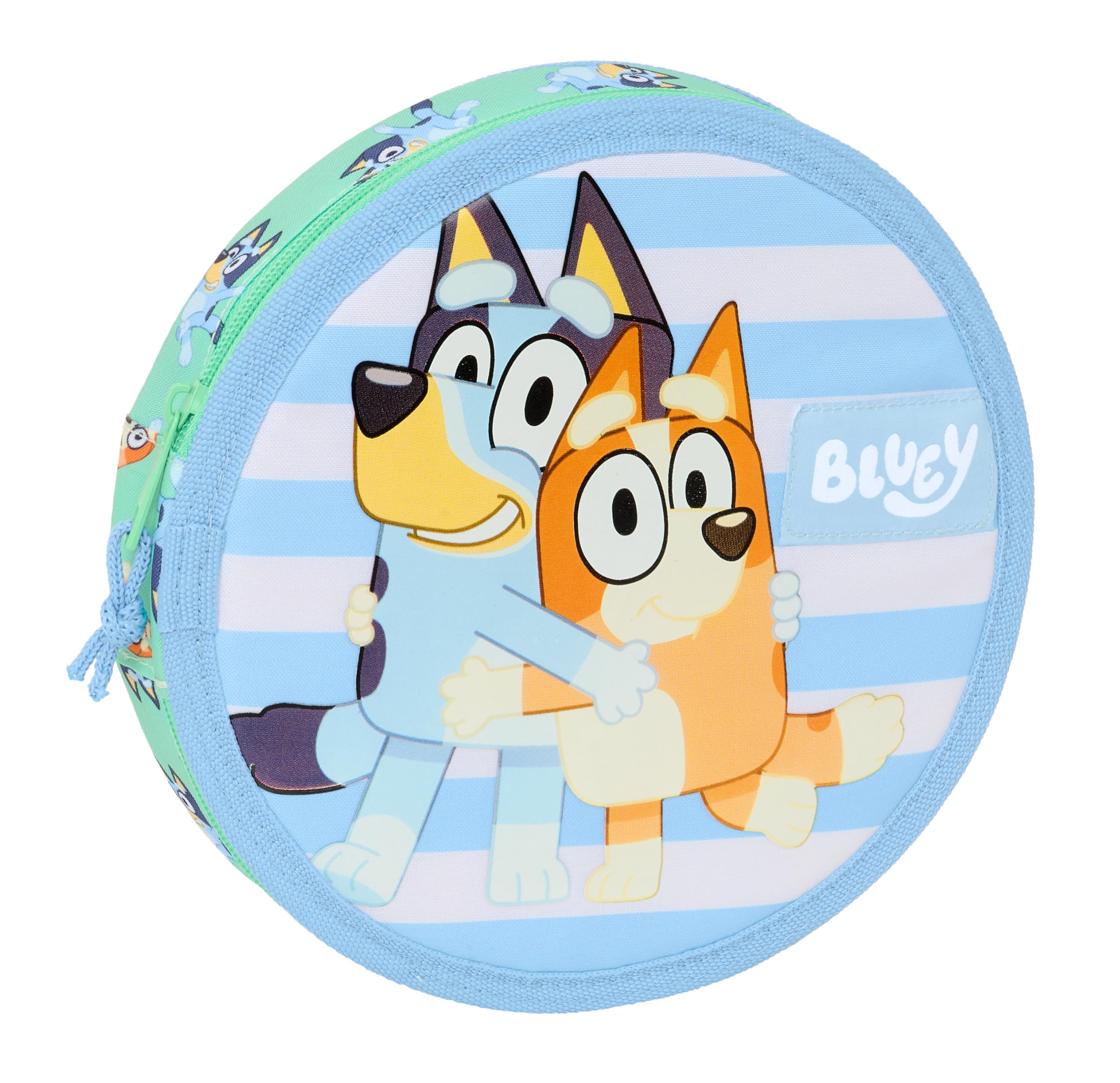 Safta Blue Sisters – Round Pencil Case, with 18 Pieces, Easy Cleaning, Children's Pencil Case, Child, Ideal for Children from 5 to 14 Years, Comfortable and Versatile, Quality and Resistance, 21 x 3.5