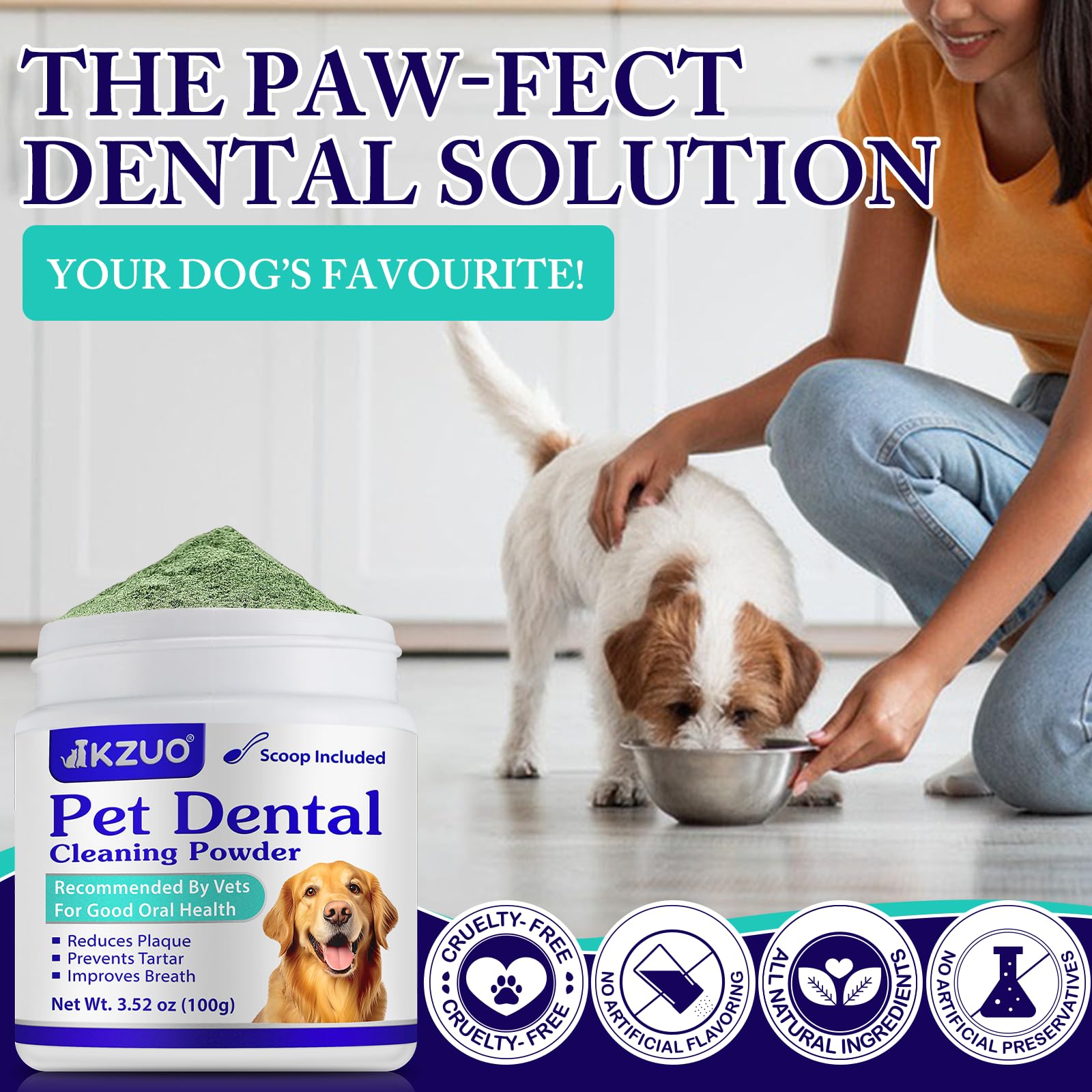 Dog Dental Powder - Dog Teeth Cleaning Powder - Tartar & Plaque Reducer - Bad Breath Solution - Easy Teeth Cleaning for Small, Medium, Large Dogs & Cats - image 7