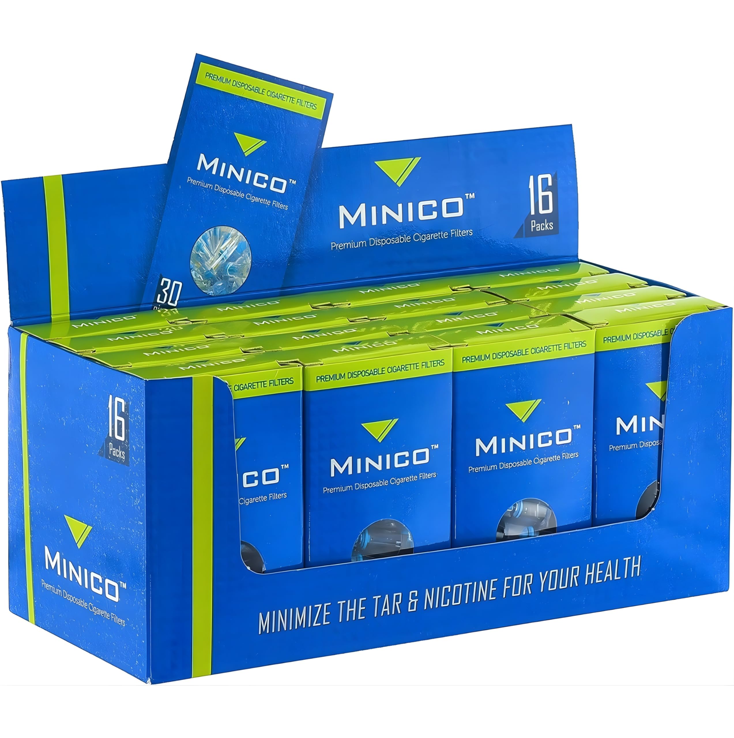 Minico Cigarette Filters 8mm, 480 pcs, Micro Filter Tips for Regular & King Size Cigarettes, Compatible with Cigarette Papers