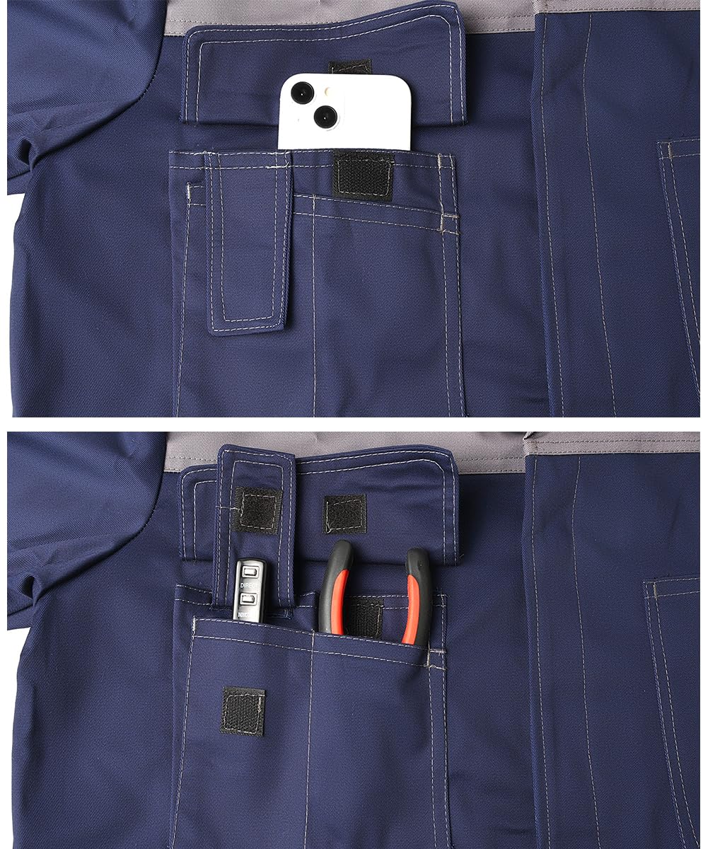 Bata de Laboratorio Hombre Chaqueta de Trabajo Multibolsillos Médico Adulto