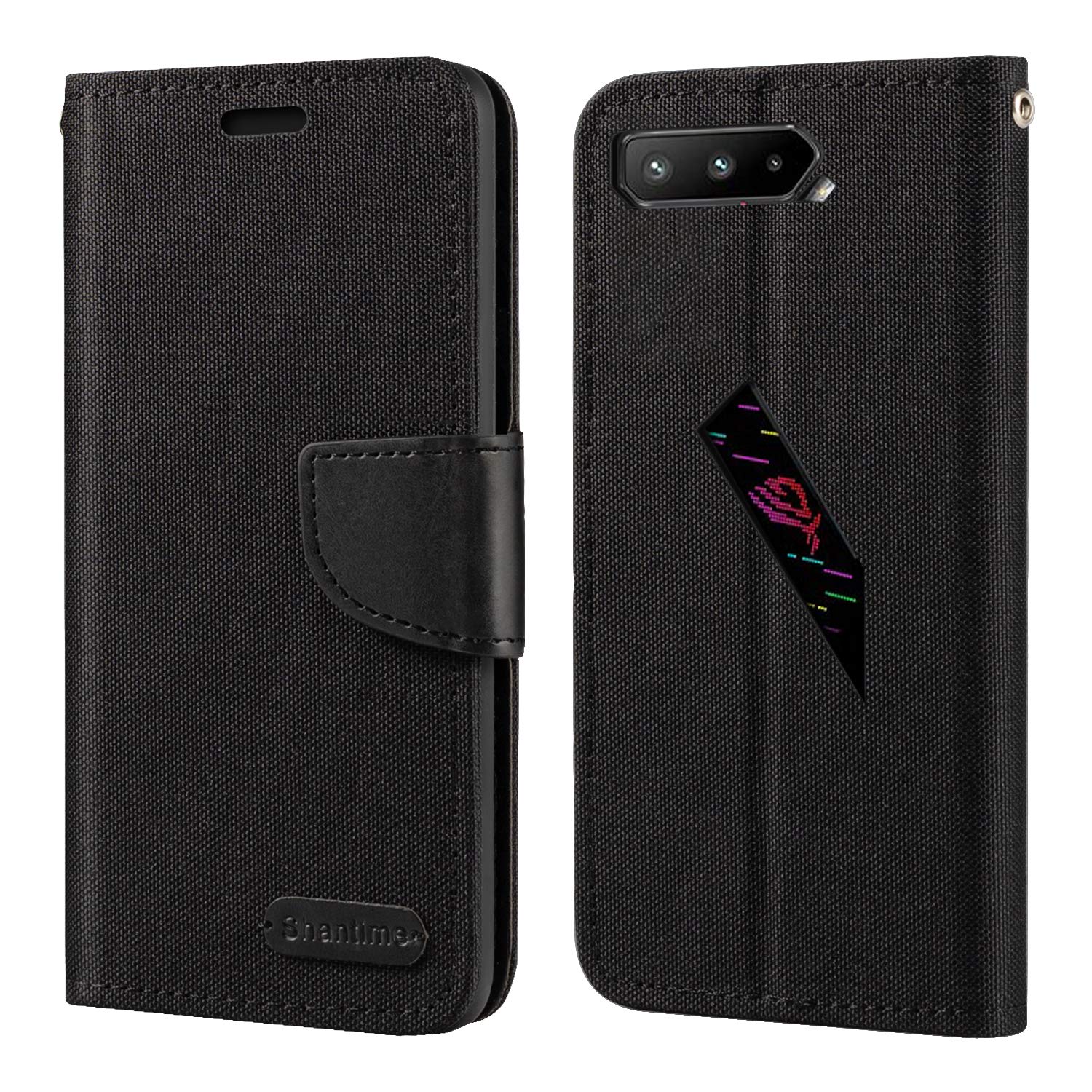 Custodia Flip In Pelle PU E Tessuto Oxford Per Asus ROG Phone 6D Ultimate Cover Con Portacarte E Chiusura 1168934