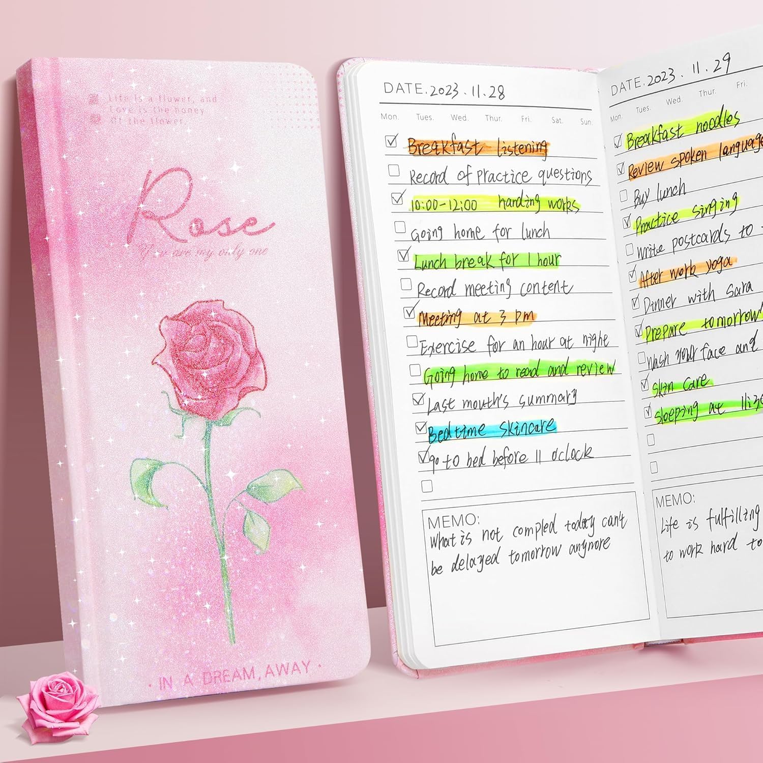 GLNRM To Do List Notebook- Pocket Notebook, Note Pads Small Notebooks with 192 Pages, for Women Students, Home And Office or Travel, Daily Planner For Women & Girls (Multicolor)-image-31