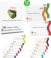 Vista 2 de Fundas de bloqueo RFID para pasaporte y tarjetas de crédito, Blanco, Blanco - 15 piezas