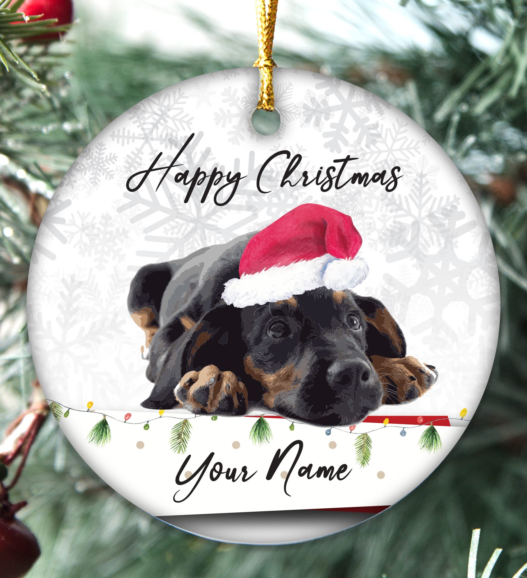 Colourbat Doberman Handmade Personalised Dogs Christmas Bauble Puppy Pet Xmas Gift Tree Decoration (Doberman)