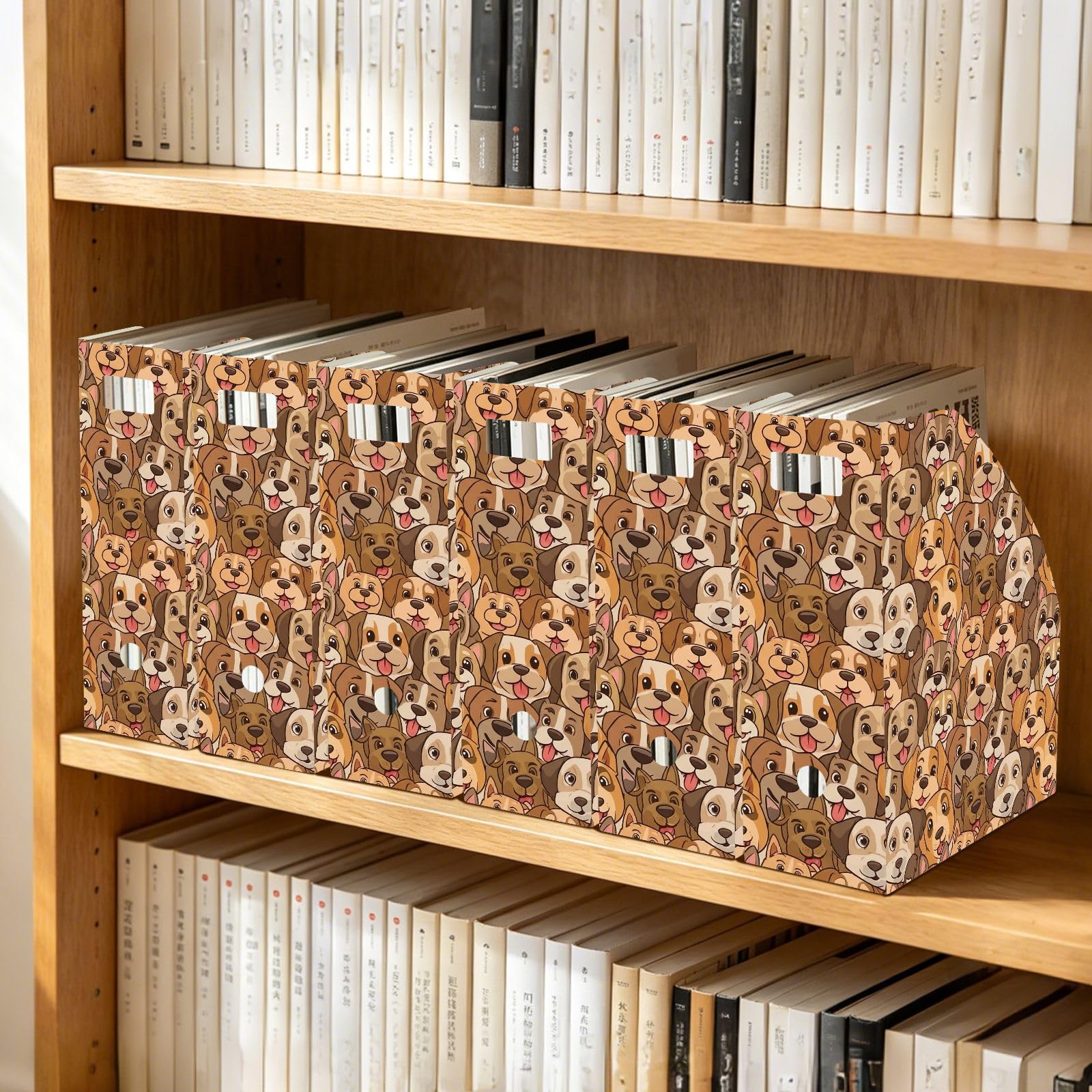 Impermeabile PP Cartoon Dog Brown Magazine File Holder