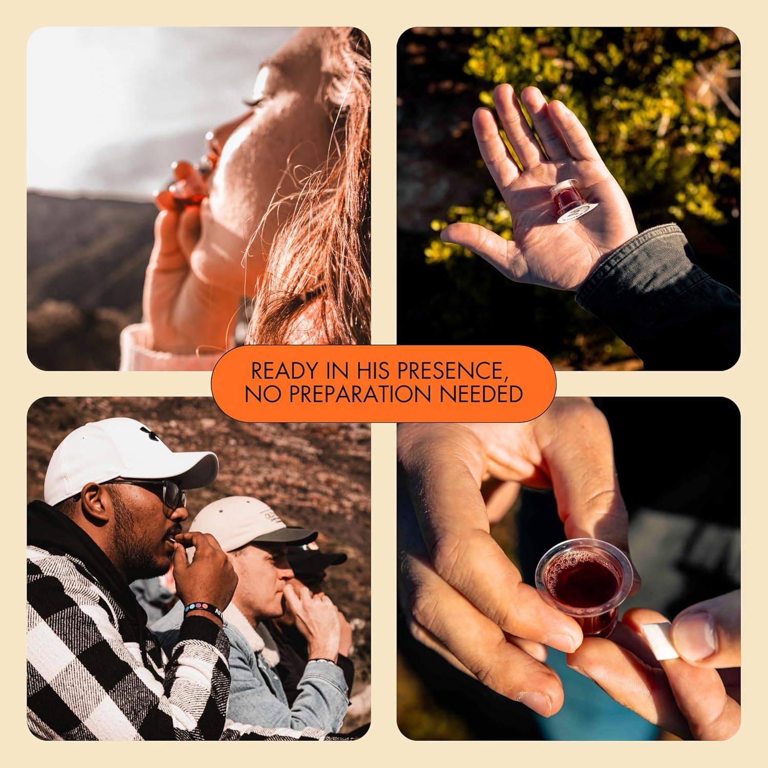 The Miracle Meal Pre Packaged Gluten Free Communion PLUS Cups | Box of 100 with Juice and Gluten Free Wafer