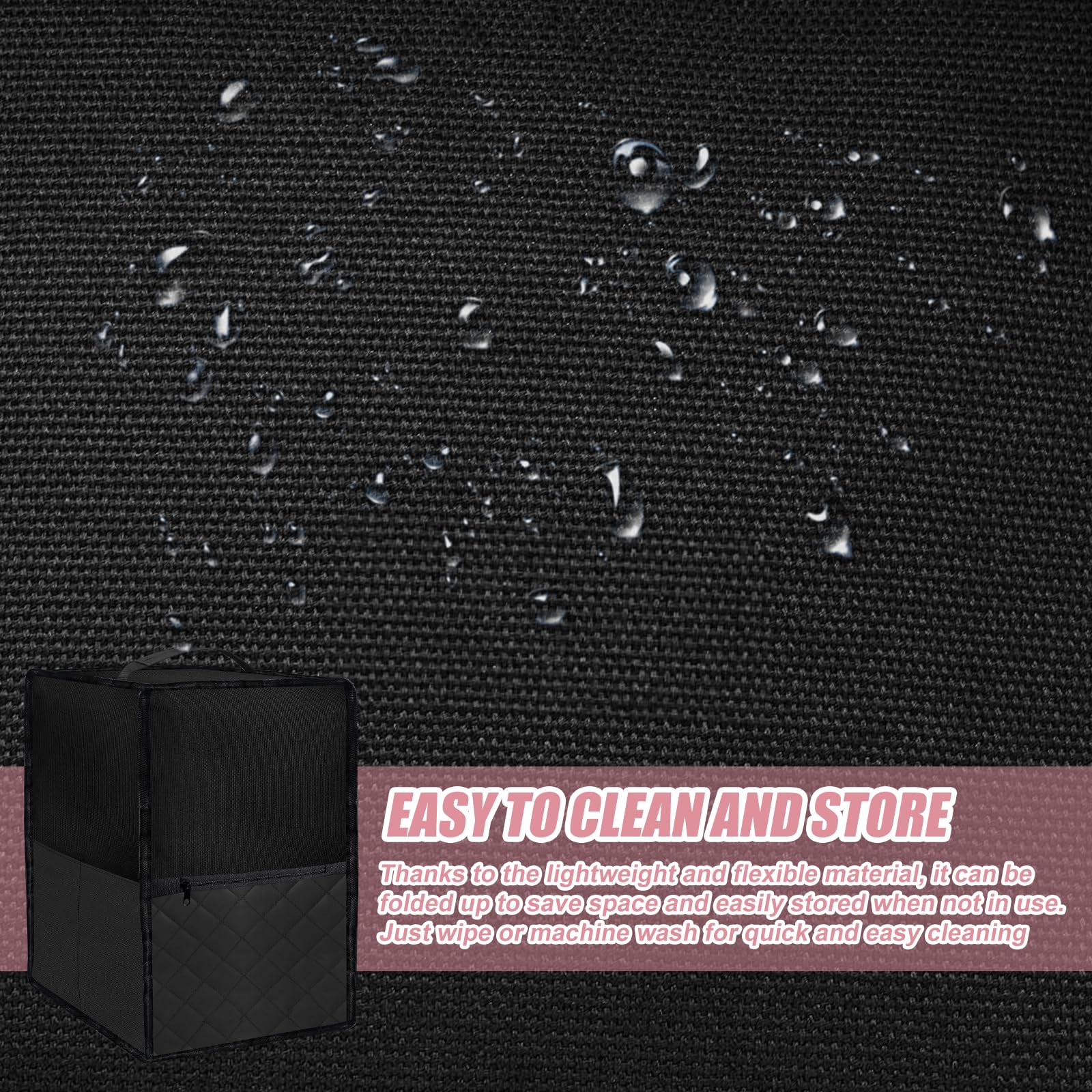 Housse de Protection pour Machine à Glace: Imperméable Couvercle Anti-Poussière, En Nylon Durable pour Ninja Creami NC501EU, NC301EU, NC299EU (Noir)