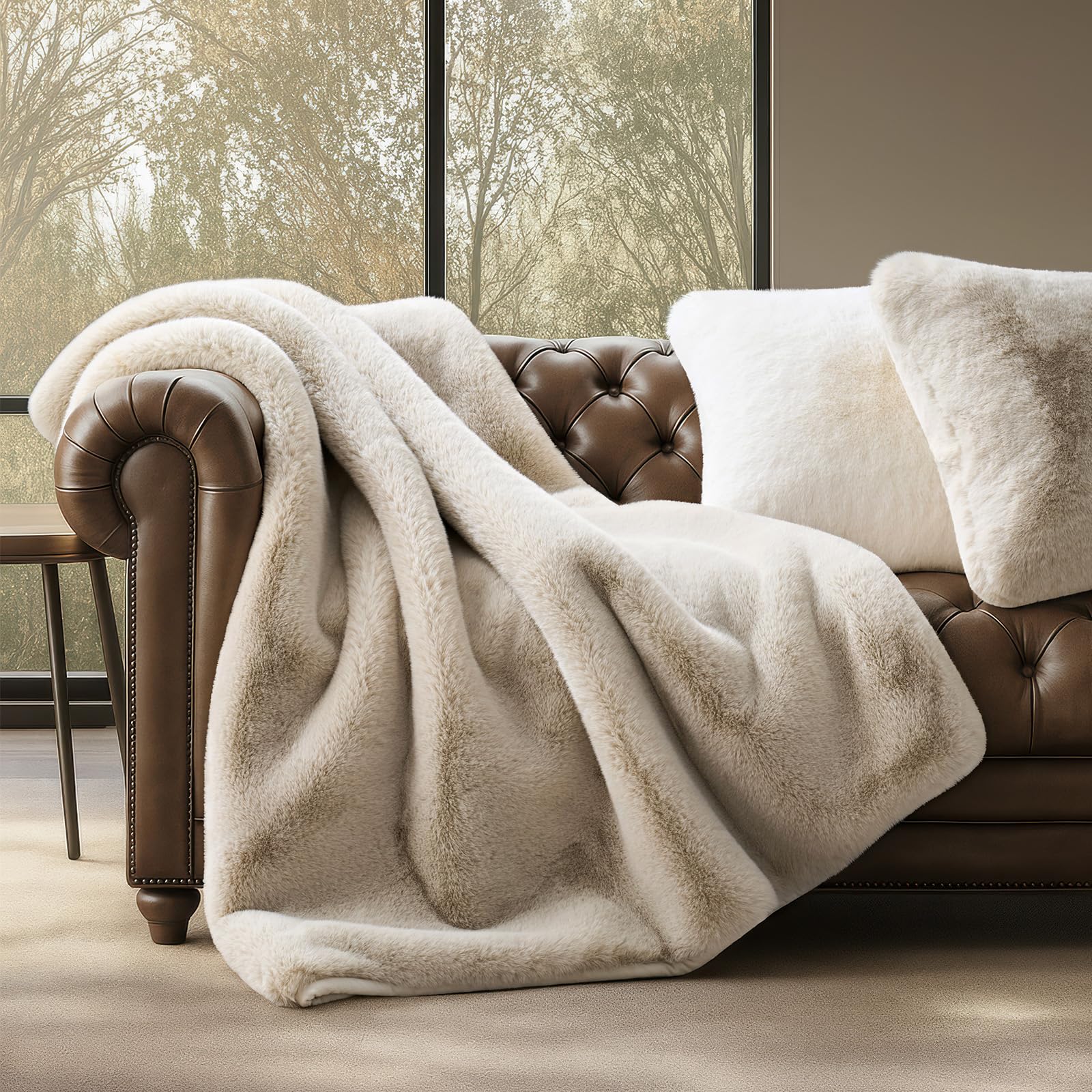 Amazon.com: EVERGRACEHOME Luxury Soft Faux Chinchilla Fur Throw