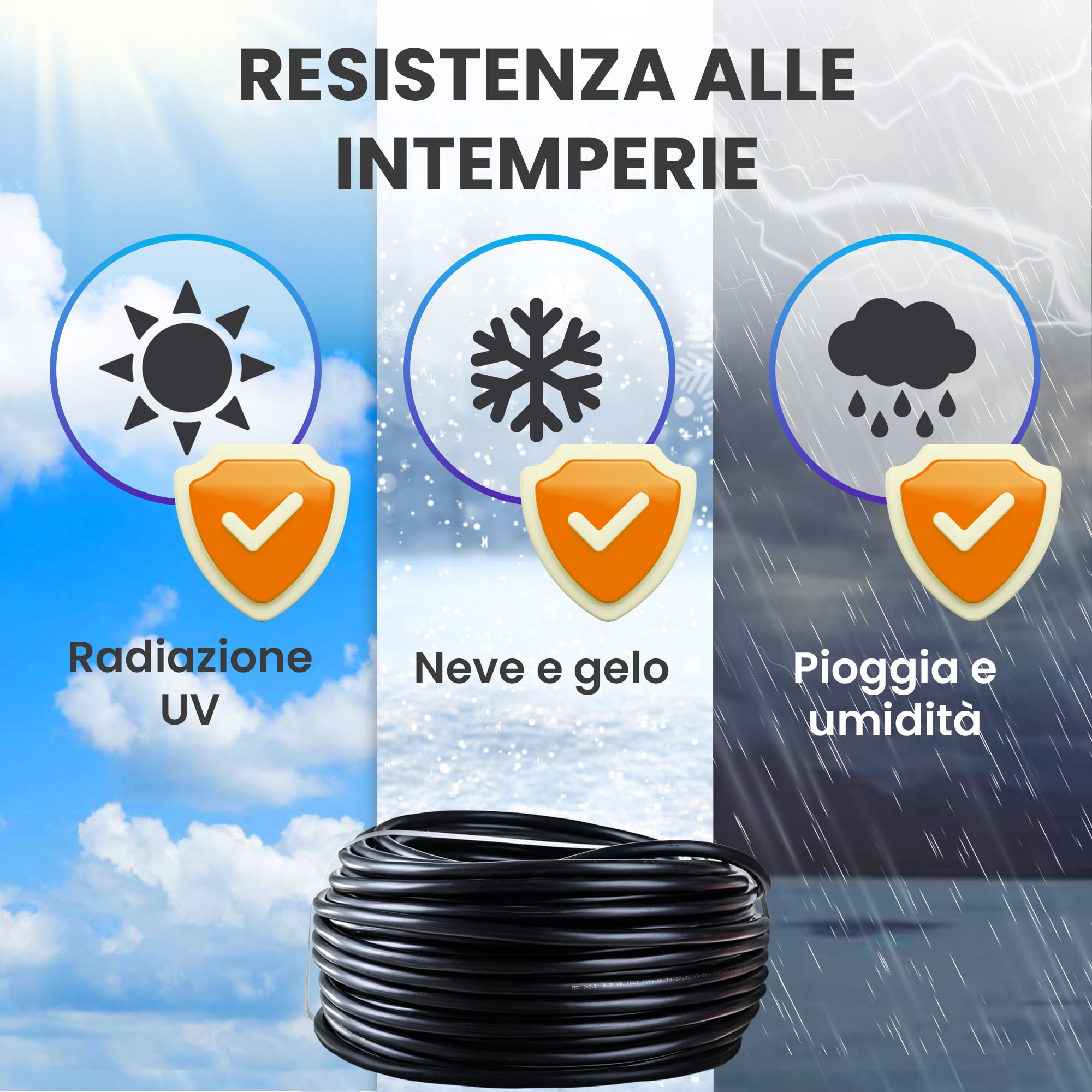 EXTRALINK Cavo Ethernet Esterno 50m CAT6 LAN F/UTP Schermato – 100% Rame Puro, Compatibile PoE, Guaina PE Resistente ai Raggi UV, Impermeabile e Durevole per Esterni