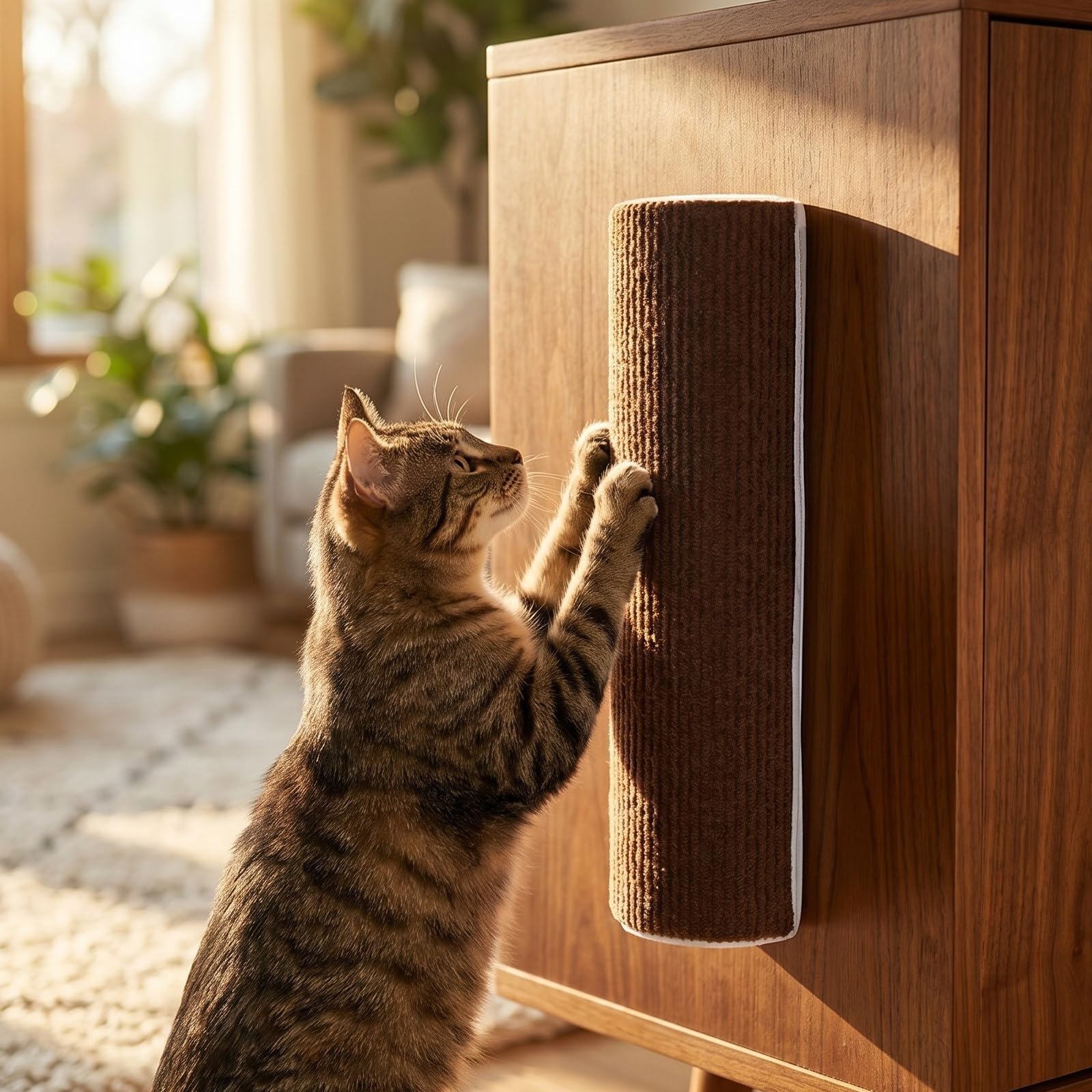 5 Piezas Rascador de Pared para Gatos, Barra DIY Autoadhesiva de Poliéster