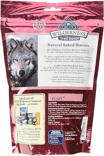 Miniatura 2 de Wilderness Blue Buffalo Trail Treats - Galletas para perros sin cereales, paquete variado de 2 sabores: (1) pato y (1) salmón, 10 onzas