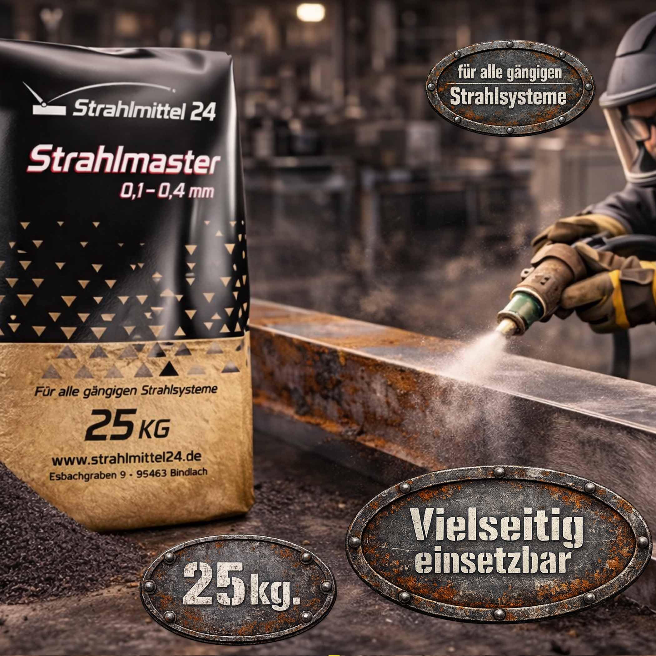 Samore 25 kg Strahlmittel Strahlmaster 0,2-1,0 mm
