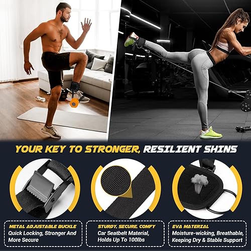 Miniatura 2 de nooncrazy Ankle Straps for Dumbbell and Cable Machine, Dumbbell Foot Attachment with Longer Stronger Nylon Strap, Tibialis Trainer, Leg Extensions,