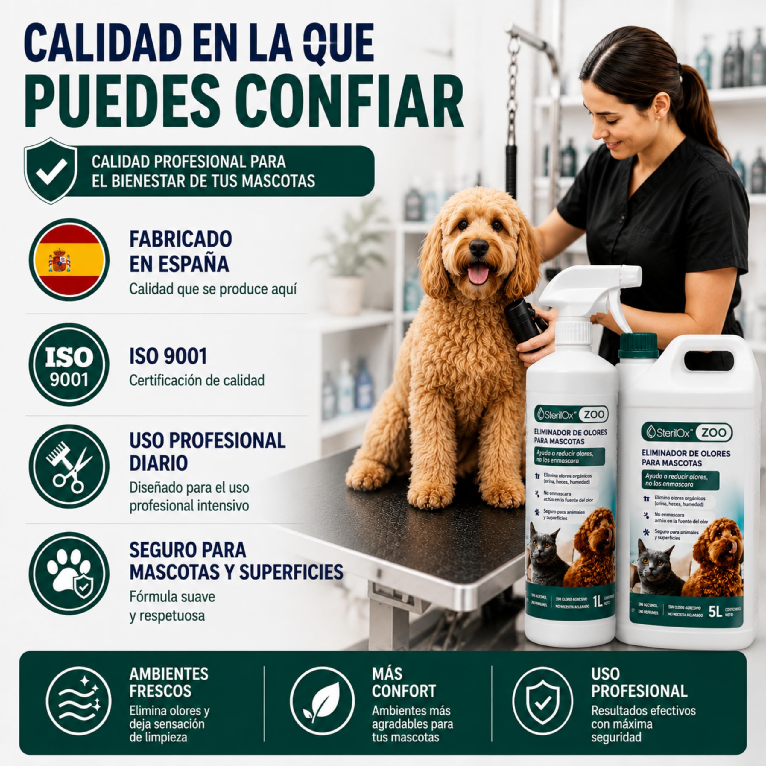 ZOO 2 x 5 L Eliminador de Olores Perros y Gatos Sin Alcohol
