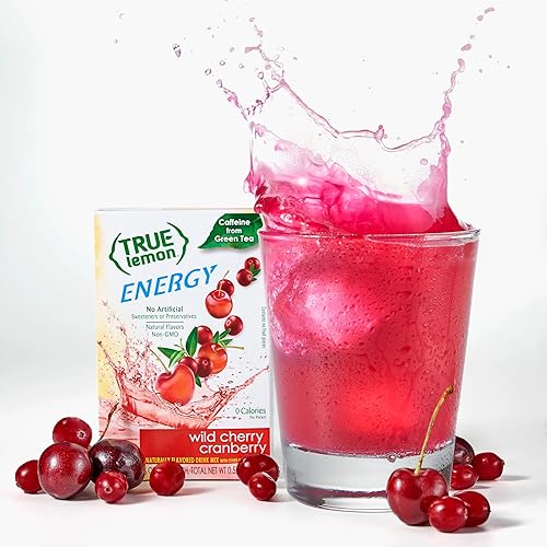 Vista 26 de TRUE CITRUS - Wild Cherry Cranberry (paquete de 12) - Mezcla de polvo de bebida energética - Bebidas energéticas sin azúcar