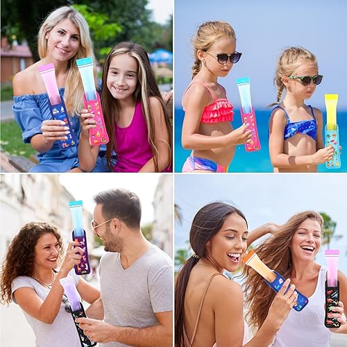 Vista 27 de JANYUN Fundas para paletas de hielo, paquete de 24 soportes para paletas de sublimación, reutilizables, para congelador, bolsas de neopreno para Rosa