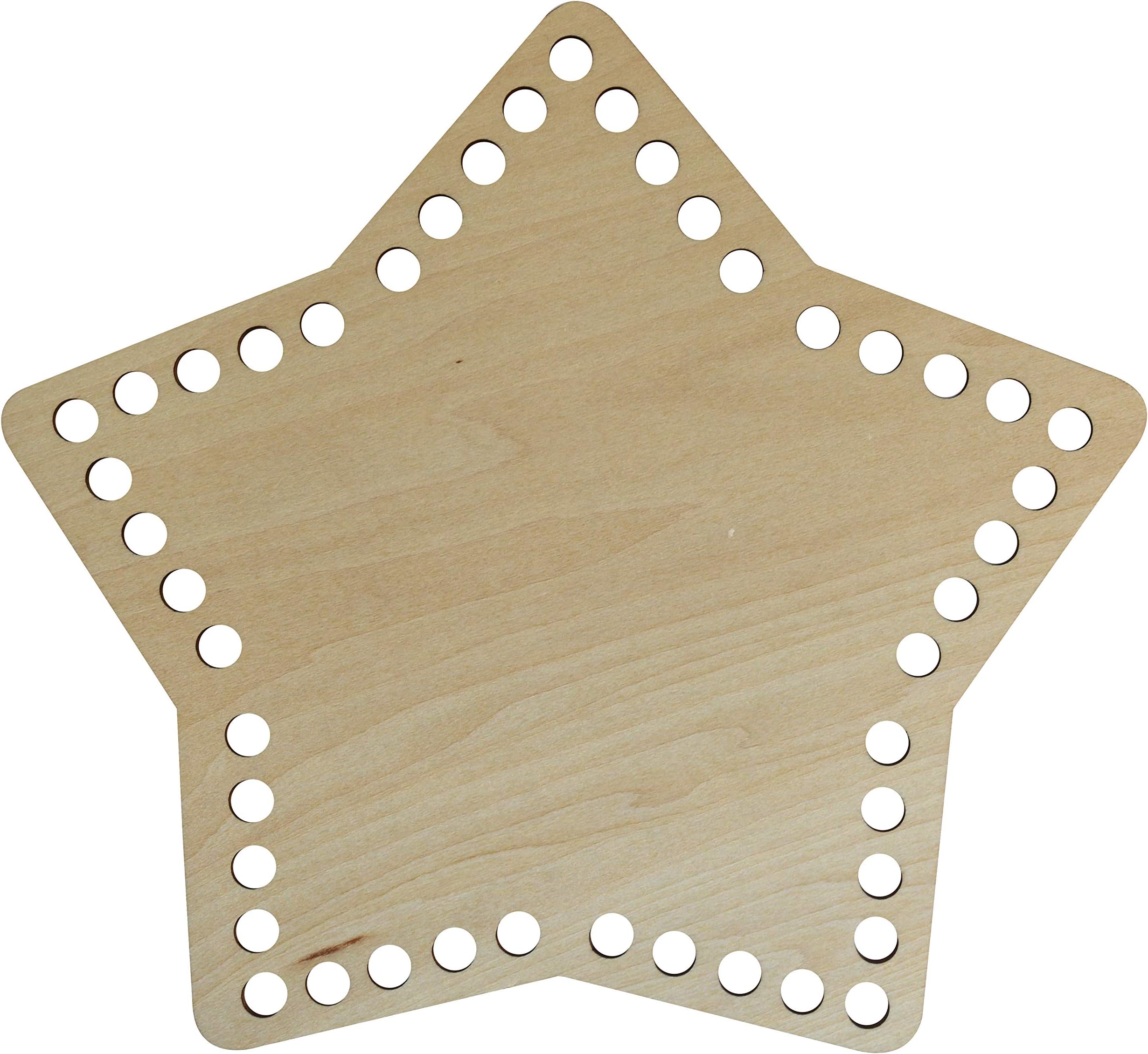 Wooden Basket Bottoms for Crochet 8 in Crochet Basket Wood Base in Different Shapes for Basket Weaving Supplies (Star)