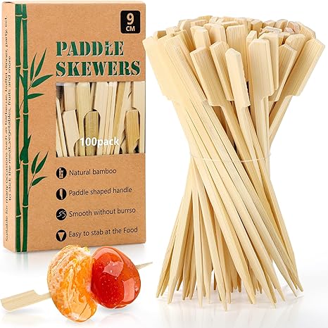 LIDOUK 25 C/10 Inches Baboo Skewers Natural Wooden Skewers Sticks For BBQ, Cocktail, Shish