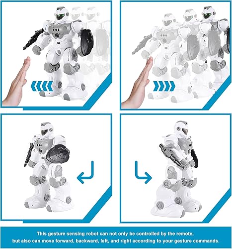 Miniatura 3 de PowerTRC Robot de juguete de control remoto para niños | Robot RC programable inteligente recargable con detección de gestos de 2.4 GHz | Gran