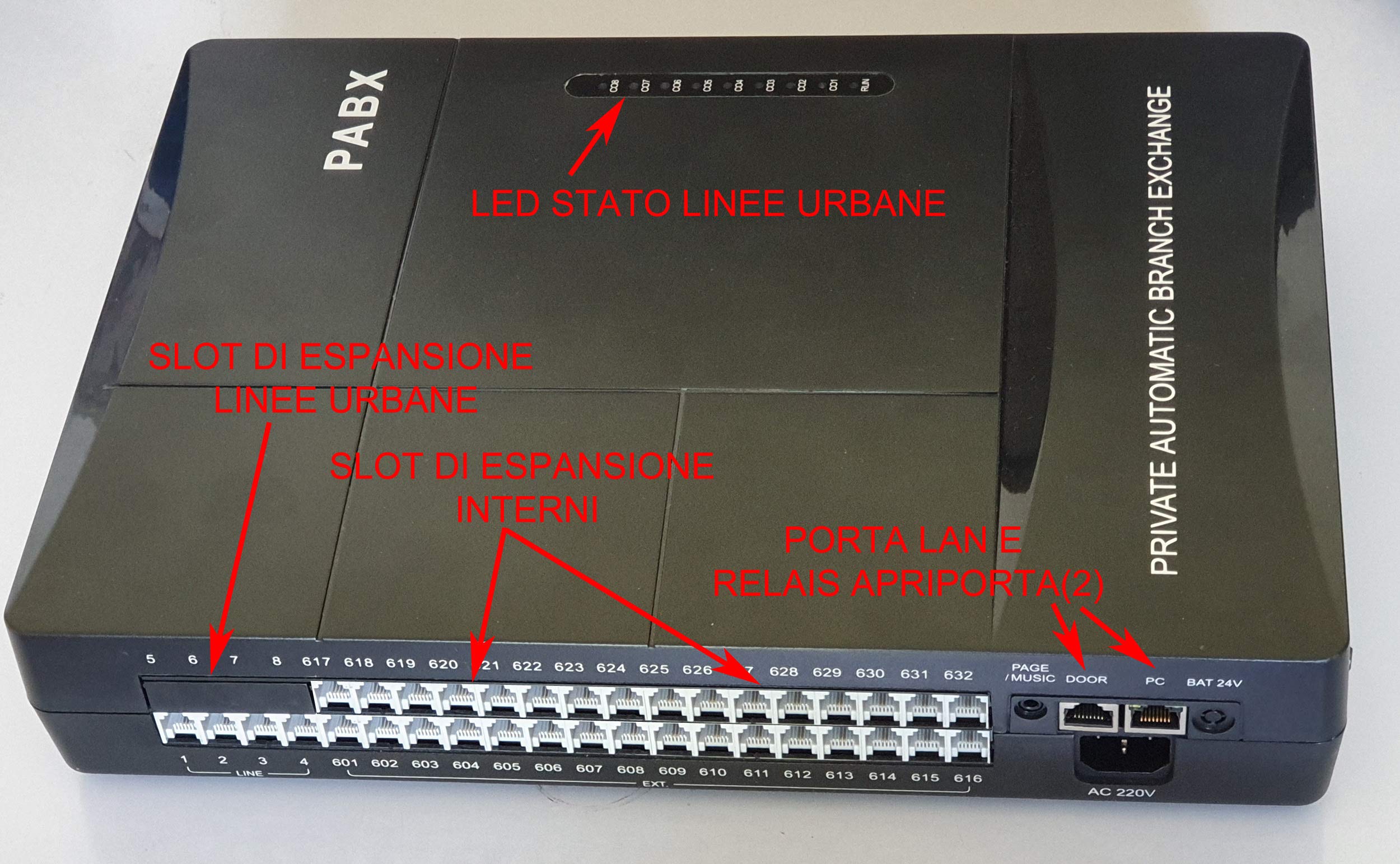 Centralino Telefonico Analogico Professionale CP832F connessione PC con LAN Garanzia Italia (4 Linee 32 Interni)
