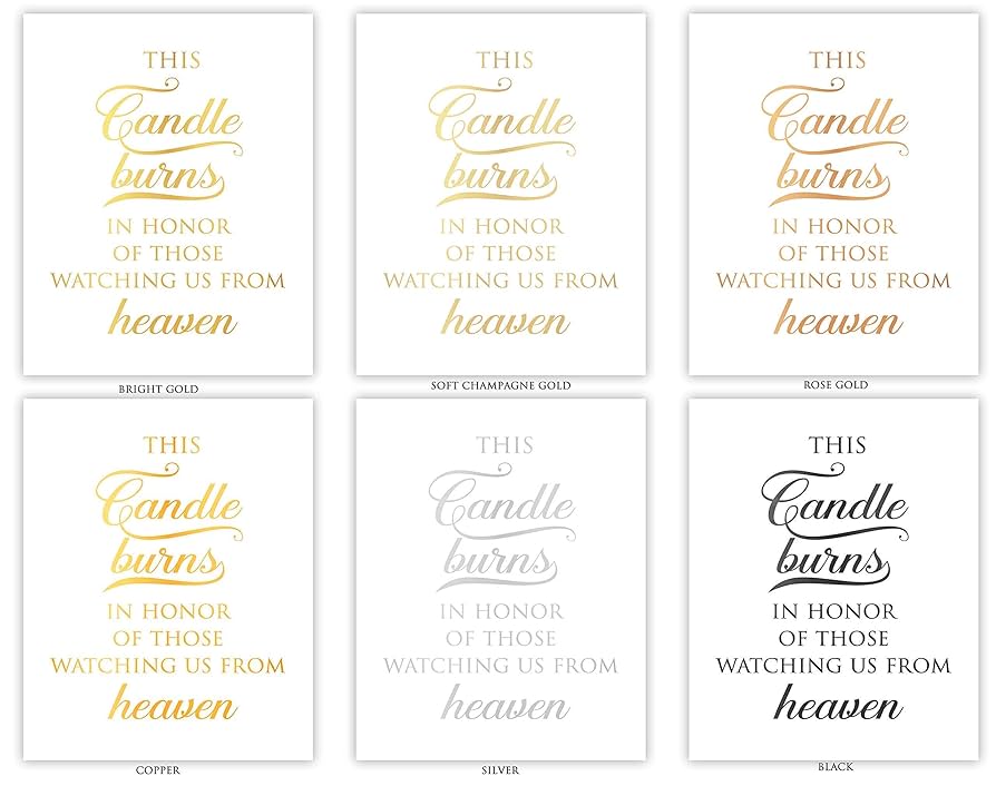 Amazon.com: This Candle Burns In Honor, In Loving Memory Wedding Sign For Memorial Table Gold Foil Print, Wedding Loved Ones Sign Watching Us From Heaven Unframed Poster For Celebration : Handmade Products amazon-com-this-candle-burns-in-honor-in-loving-memory-wedding-sign-for-memorial-table-gold-foil-print-wedding-loved-ones-sign-watching-us-from-heaven-unframed-poster-for-celebration-handmade-products