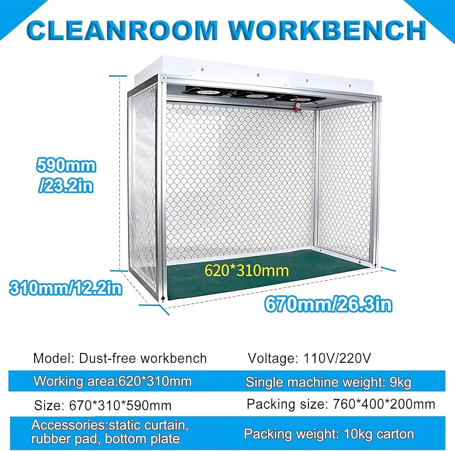 Cabina De Flujo Laminar Vertical, Campana De Flujo Laminar Portátil con Flujo De Aire Laminar Y área De Trabajo De 61 X 30 Cm, para Talleres Y Laboratorios